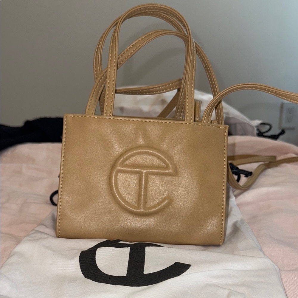 Telfar Tan Mini Bag with Luxurious Leather Finish